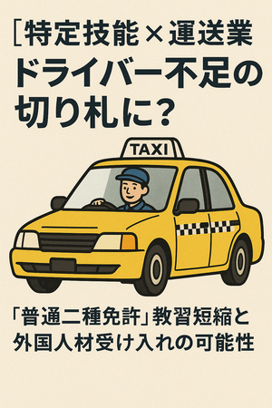 【特定技能×運送業】ドライバー不足解消の切り札に？ 〜「普通二種免許」教習短縮と外国人材受け入れの可能性〜の画像